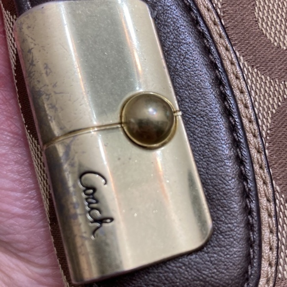 Coach checkbook khaki brown op c checkbook wallet - Picture 10 of 16